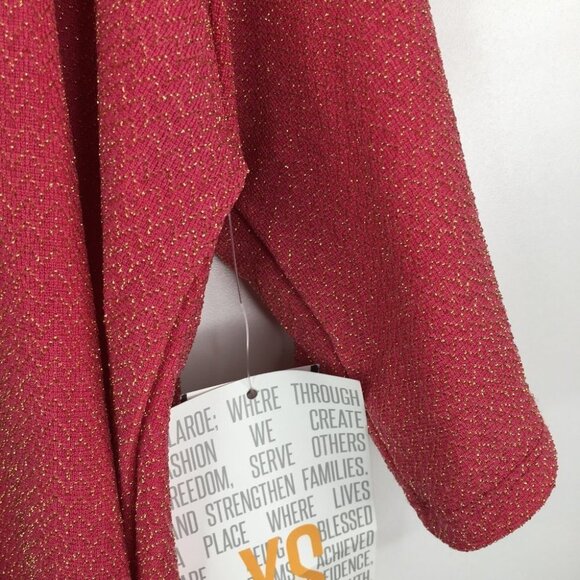 XS New Lularoe Irma Red Pink Gold - Picture 2 of 6